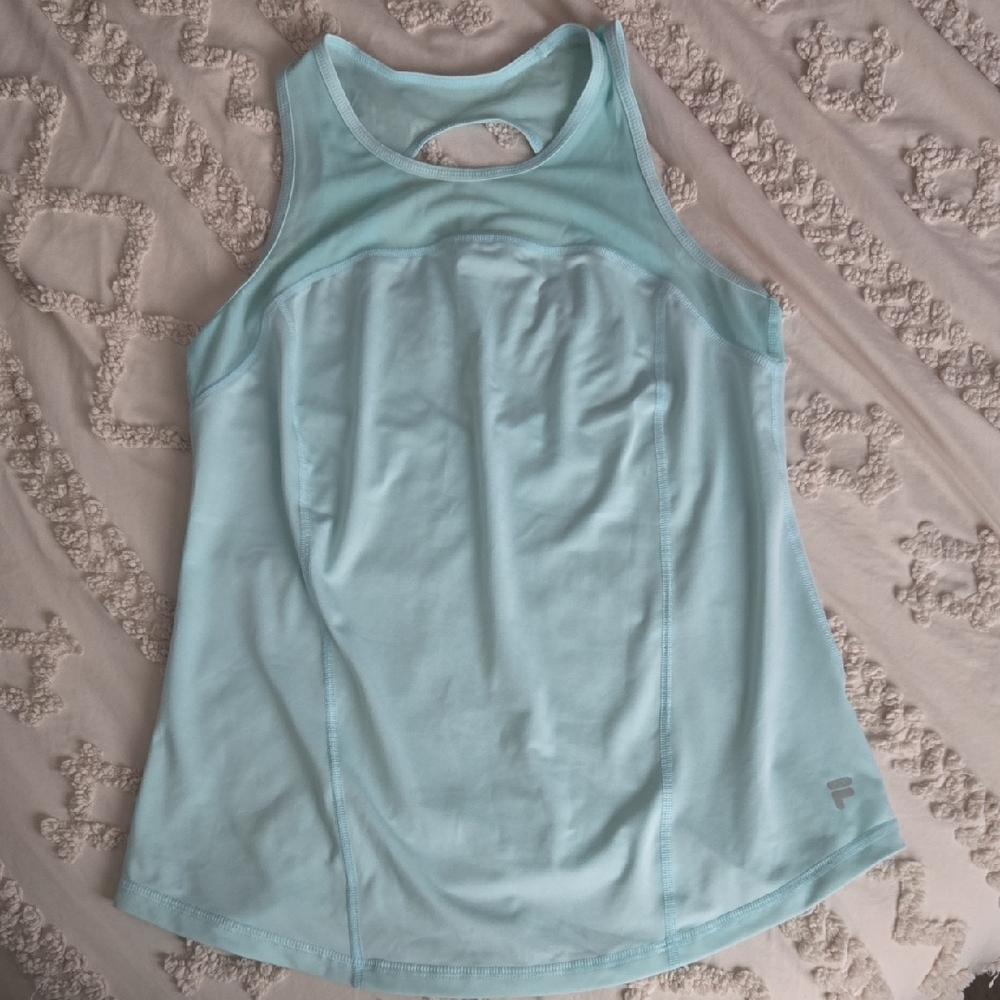 Fila Green Sleeveless Relaxed Cut Out Tank Top